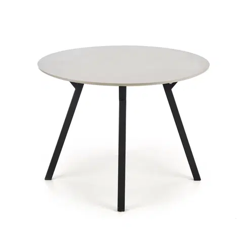 Jedálenské stoly HALMAR Balrog okrúhly jedálenský stôl svetlosivá / čierna
