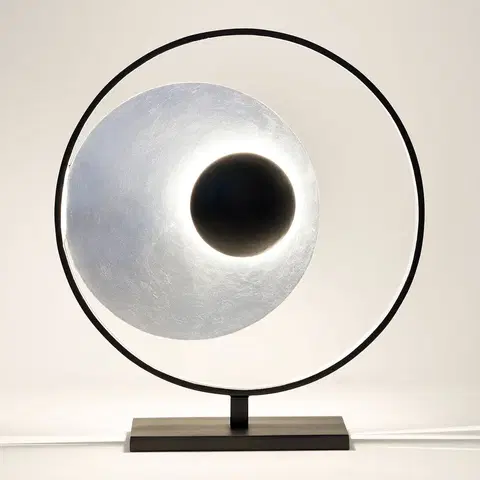 Stolové lampy Holländer Stolná lampa Satellite strieborno-čierna 58 cm