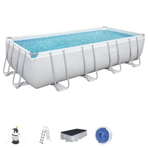 Bazény rámové Obdĺžnikový bazén s rámom a pieskovou filtráciou  4,88X2,44X1,22M 56671