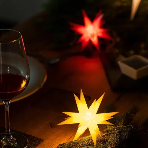 Vianočné svetelné hviezdy STERNTALER Pre interiér – 18-cípa hviezda 12 cm žltá