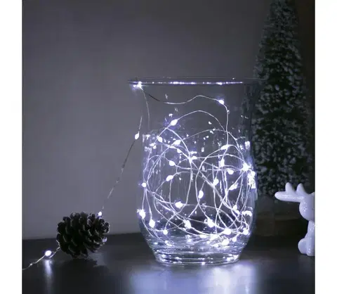 Vianočné dekorácie  LED Vianočná reťaz 50xLED/3xAA 5,25m studená biela 