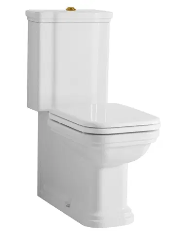 Kúpeľňa KERASAN - WALDORF WC kombi, spodný/zadný odpad, biela-bronz WCSET18-WALDORF