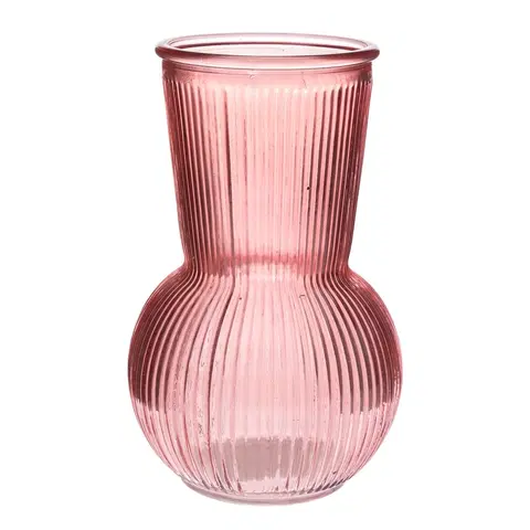 Vázy sklenené Sklenená váza Silvie, ružová, 11 x 17,5 cm