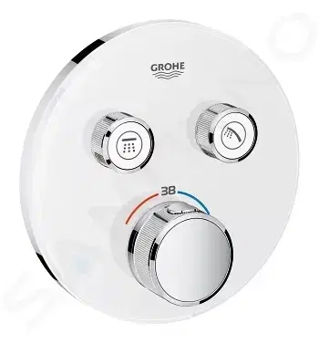 Kúpeľňové batérie GROHE - Grohtherm SmartControl Termostatická vaňová batéria pod omietku s 2 ventilmi, mesačná biela 29151LS0