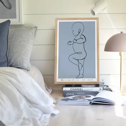 Obrazy do detskej izby Obraz na stenu - Novorodenec v skutočnej veľkosti 60x40cm