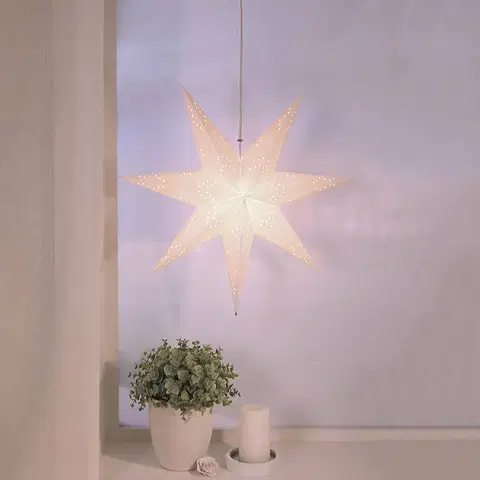 Vianočné svetelné hviezdy STAR TRADING Visiaca papierová hviezda Romantic Star