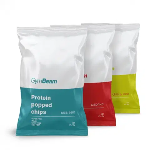 Proteínové čipsy a krekry GymBeam Proteínové čipsy 7 x 40 g chilli a limetka