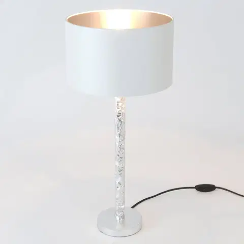 Stolové lampy Holländer Stolová lampa Cancelliere Rotonda biela/strieborná 57 cm