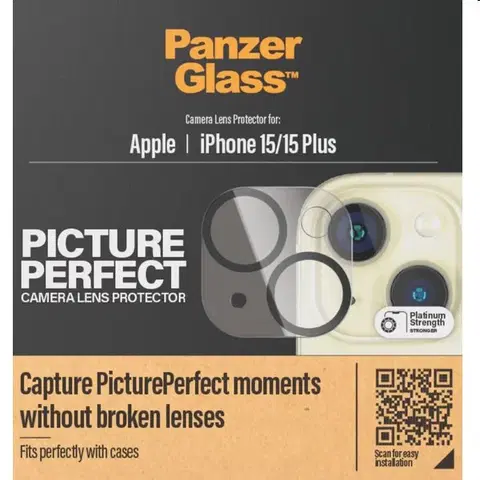 Ochranné fólie pre mobilné telefóny PanzerGlass ochranný kryt objektívu fotoaparátu pre Apple iPhone 1515 Plus 1136