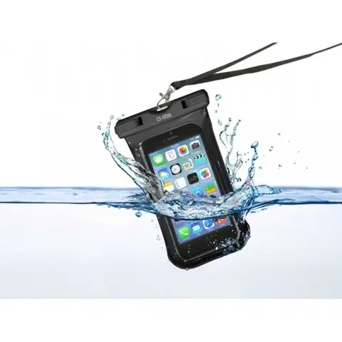 Puzdrá na mobilné telefóny SBS vodotesné puzdro pre smartfón s displejom do 5,5", čierne TEWATERUNIK
