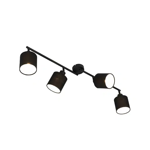 Bodove svetla Moderné stropné svietidlo čierne 89,5 cm 4-svetelné nastaviteľné - Hetta