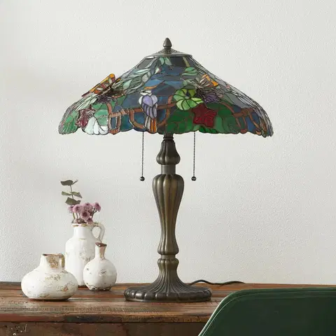 Stolové lampy Clayre&Eef Majstrovská stolná lampa Austrália, štýl Tiffany