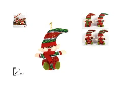 Vianočné dekorácie MAKRO - Elf vianočný 18cm rôzne druhy