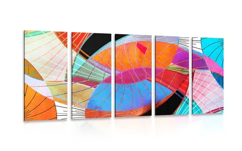 Pop art obrazy 5-dielny obraz pestrofarebná abstrakcia