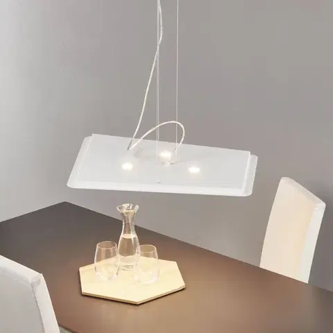 Závesné svietidlá Cattaneo Moderné závesné svietidlo LED Fuorisquadra, biele