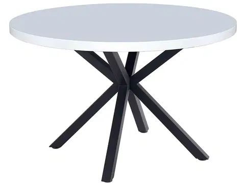 Jedálenské stoly KONDELA Medor okrúhly jedálenský stôl biela / čierna