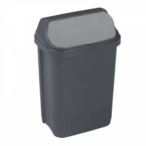 Odpadkové koše Kinekus Kôš na odpad so zasúvacím vekom 10 l, plastový, ROLL TOP, grafit