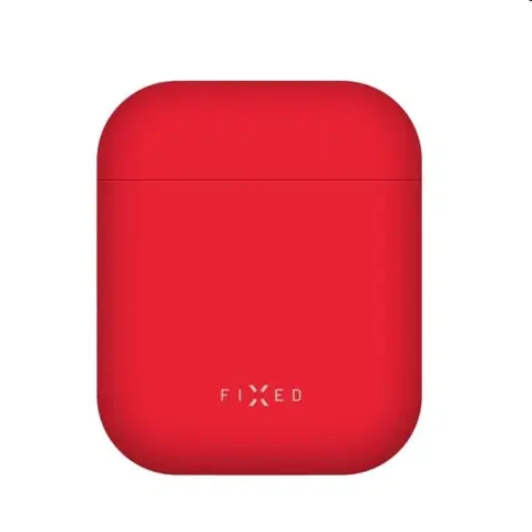 Slúchadlá FIXED Silky Silikónové puzdro pre Apple AirPods 12, červené FIXSIL-753-RD