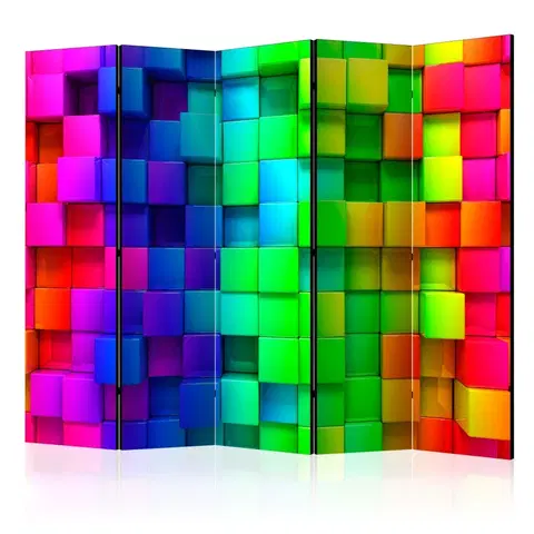 Paravány Paraván Colourful Cubes Dekorhome 225x172 cm (5-dielny)