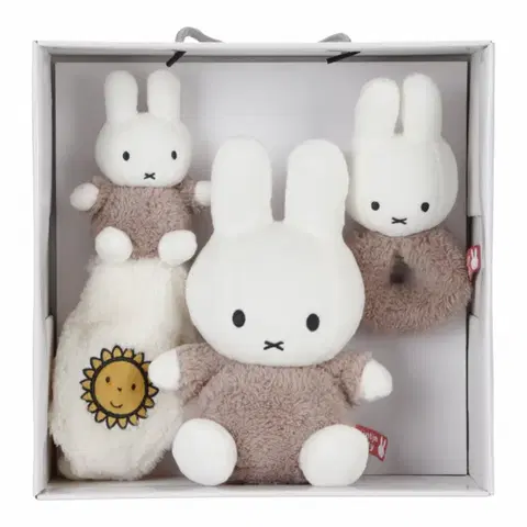 Plyšové hračky LITTLE DUTCH - Darčekový set králiček Miffy Fluffy Taupe