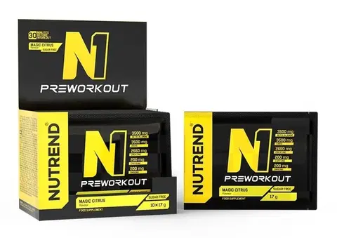 Práškové pumpy N1 Pre-Workout - Nutrend 10 x 17 g Tropical Candy