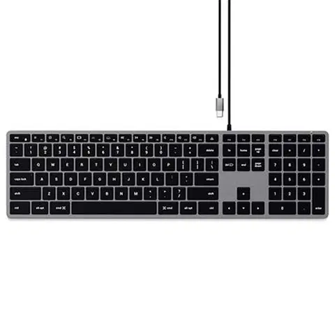 Klávesnice Satechi Slim W3 káblová podsvietená klávesnica pre Mac, sivá ST-UCSW3M