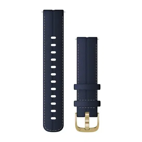 Príslušenstvo k wearables Garmin Quick Release kožený remienok 18 mm, navy/light gold