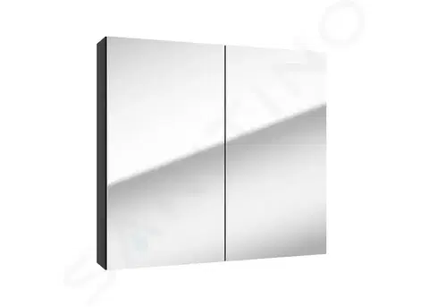 Kúpeľňový nábytok Kielle - Vega Zrkadlová skrinka, 80x73x15 cm, matná čierna 50118804