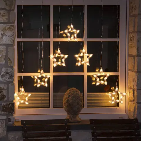 Vianočné osvetlenie Konstsmide Christmas LED svetelné závesy hviezdy 70-flg.
