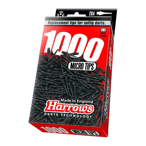 Hroty na šípky Hroty Hroty Harrows Star Soft 2BA 1000 ks Black