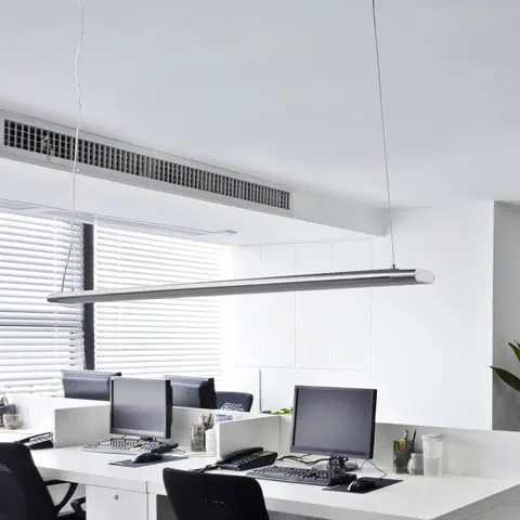 Závesné svietidlá Arcchio Závesné svietidlo Vinca LED, dĺžka 120 cm, biela/strieborná