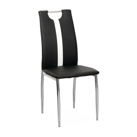 Jedálenské stoličky KONDELA Signa jedálenská stolička čierna / biela / chrómová