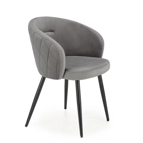 Jedálenské stoličky HALMAR K430 jedálenské kreslo sivá / čierna