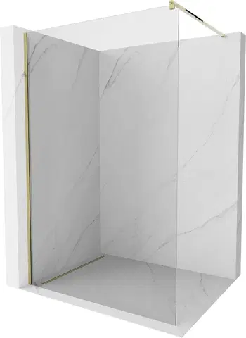 Sprchové dvere MEXEN/S - Kyoto Sprchová zástena WALK-IN 65 x 200, transparent 8 mm, zlatá 800-065-101-50-00