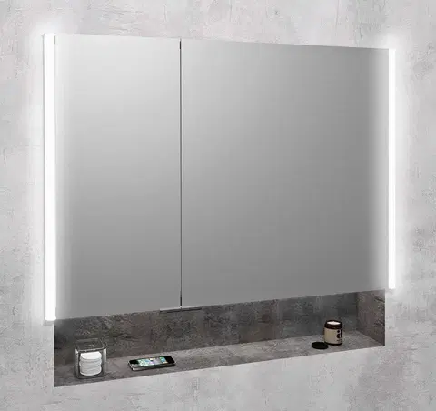 Kúpeľňový nábytok SAPHO - INTEGRA zápustná galérka s LED osvetlením, 85x70cm IN085