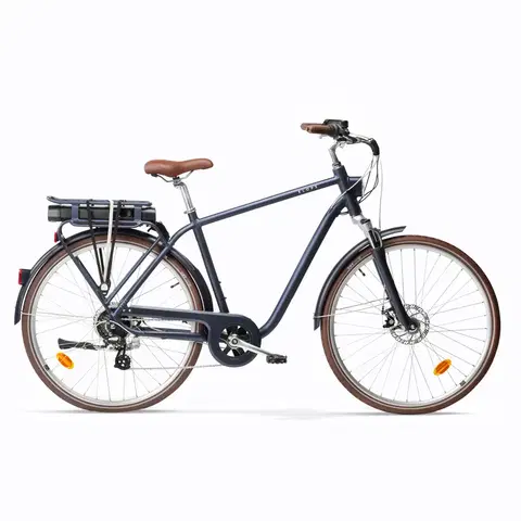 elektrobicykle Mestský elektrický bicykel Elops 900 s vysokým rámom námornícky modrý