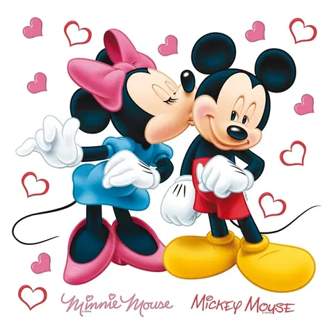 Samolepky na stenu Samolepiaca dekorácia Minnie a Mickey, 30 x 30 cm