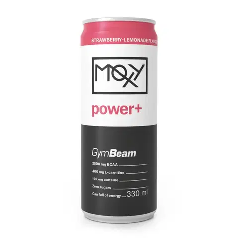 BCAA GymBeam MOXY power+ Energy Drink 330 ml jahodová limonáda