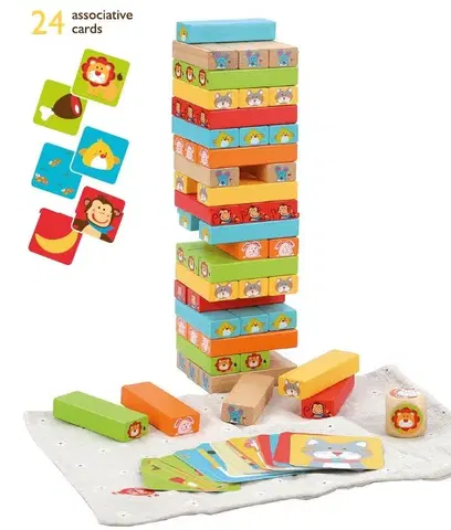 Náučné hračky LUCY & LEO - 236 „Hádaj, kto“ - detská drevená hra Jenga