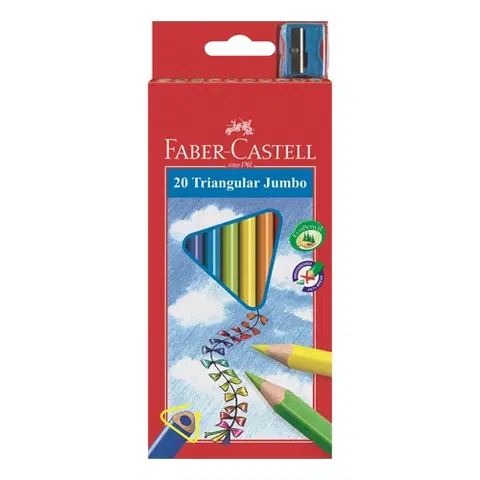 Hračky FABER CASTELL - ECO pastelky Faber-Castell trojhranné so strúhadlom 12ks, farebné