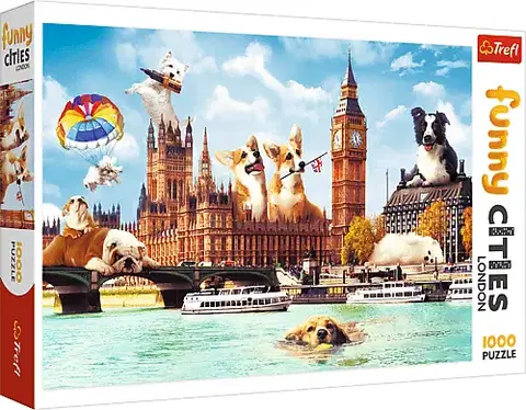 Hračky puzzle TREFL - Puzzle 1000 Crazy City - Psy v Londýne