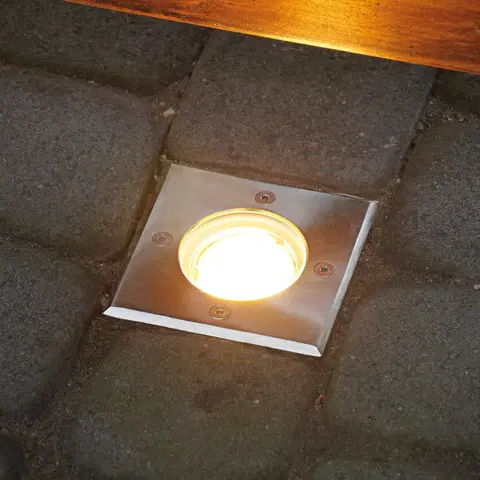 Nájazdové svietidlá Heitronic Zapustené podlahové svetlo Potsdam, IP67, hranaté