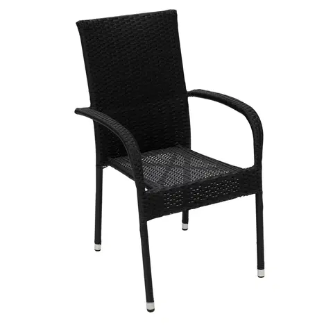 Záhradné stoličky a kreslá DEOKORK Ratanové kreslo stohovateľné SIENA (čierna)