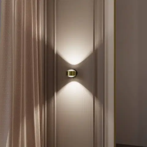 Bodové svetlá Top Light Puk! 120 Wall LED svetlá číre mosadz/čierna