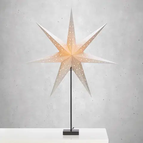 Vianočné svetelné hviezdy Markslöjd Stojaca hviezda Solvalla, výška 100 cm, striebro