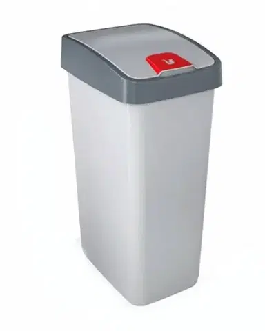 Odpadkové koše Kinekus Kôš na odpad vyklápací 45 l, plastový, MAGNE flip, sivý