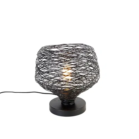 Stolove lampy Dizajnová stolná lampa čierna 26 cm - Sarella