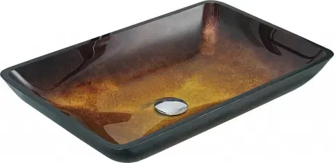 Kúpeľňa MEXEN - Megan sklenené umývadlo 56x36 cm, zlatá tmavá 24135651
