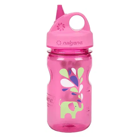 Fľaše na pitie Detská fľaša NALGENE Grip'n Gulp 350ml Pink Elephant