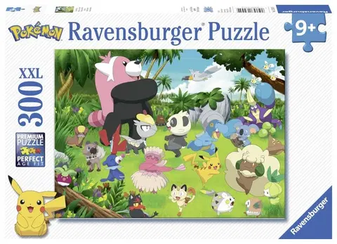Hračky puzzle RAVENSBURGER - Pobláznení Pokémoni 300 dielikov